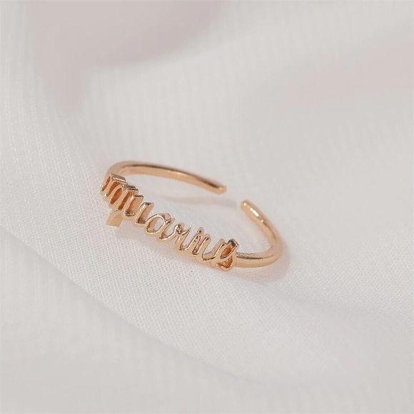 Zodiac Sign Minimalist Boho Text Astrology Ring - Picture 12 of 16